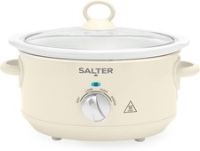 Salter Retro Cream 3.5L Slow Cooker – 3 Heat Settings - Cream Colour
