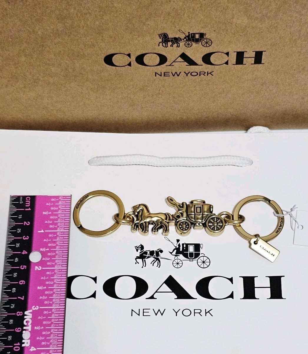NEW Coach Brass Horse & Carriage Valet Bag Purse Charm Keychain