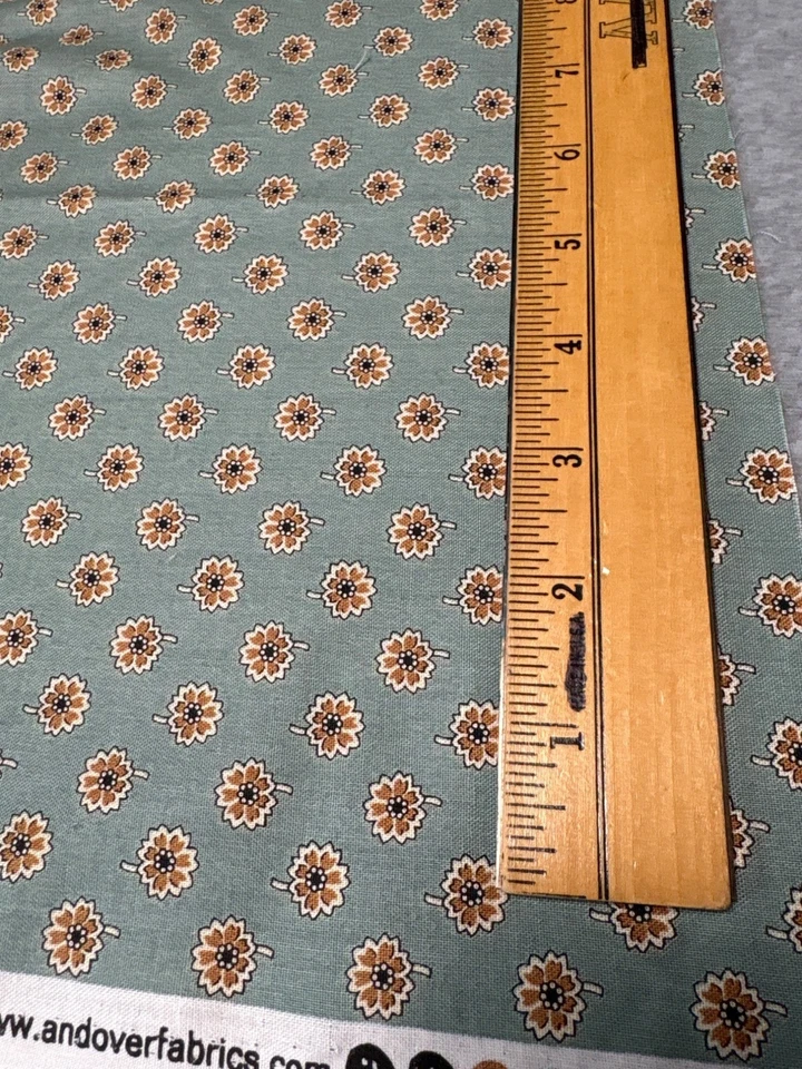 Andover Fabrics Green Floral Cotton Quilting Fabric by Kathy Hall 19x22" - Image 3 of 4