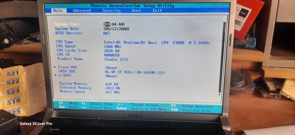 Dell Studio 1537 boots to bios Intel pentium Dual @2.16Ghz 2GB RAM  (519) - Image 2 of 4