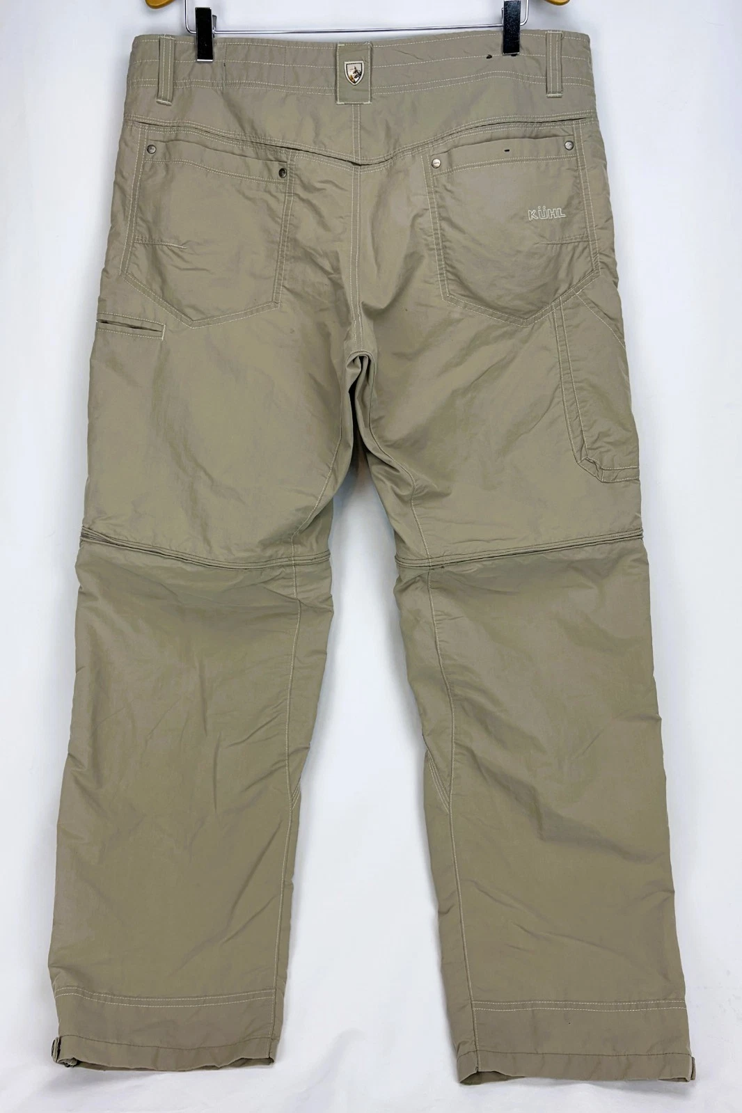 KUHL Liberator Convertible Pants Mens 38x32 Khaki Tan Cargo Hiking Stealth Zip