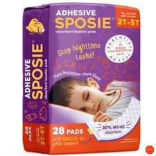 Sposie Booster Pads with Adhesive For Overnight Diaper Leak Protection - 28ct