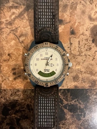 Vintage Timex Expedition Indiglo J4 Men's Watch Analog Plus Digital New Battery