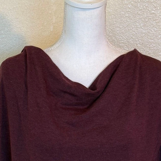 Athleta Sweatshirt Women XL Spiced Cabernet Purana Wrap Cowl Neck Hoodie Modal - Image 3 of 4