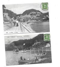 2 CPA cartes postales anciennes SUISSE Le Pont lac de Joux animées