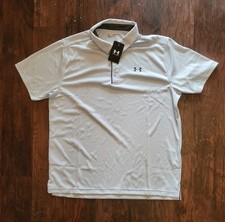 Under Armour Men's Performance Golf Polo Shirt Light Blue XXL Loose Fit 1290140