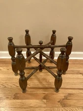 Vintage Moroccan Wooden Folding Tray Table Base