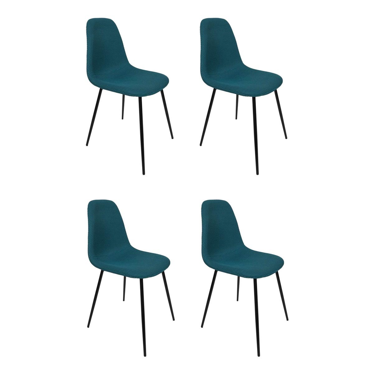 Chaises Atome bleu 86cm lot de 4 pour table de séjour et bureau scandinave