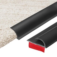 19.69Ftx1.18"x0.2" Self-Adhesive Carpet Edge Strip, Plastic Gap Cover, Black