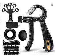 Grip Trainer Kit Adjustable Hand Gripper Finger Exerciser Stress Ball Set