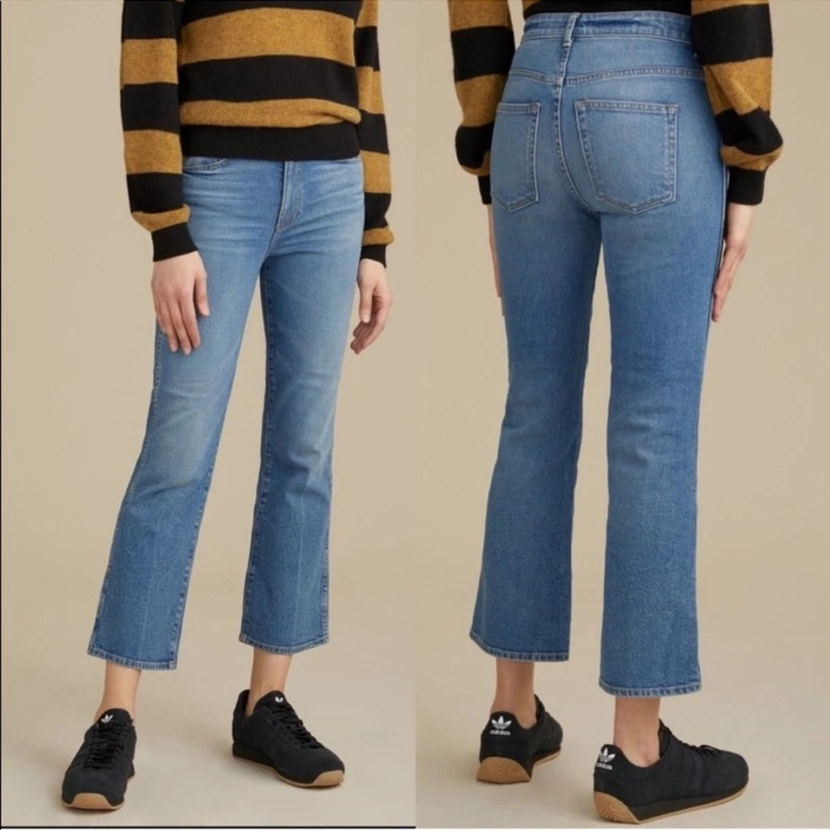 Khaite benny crop flare best sale jeans