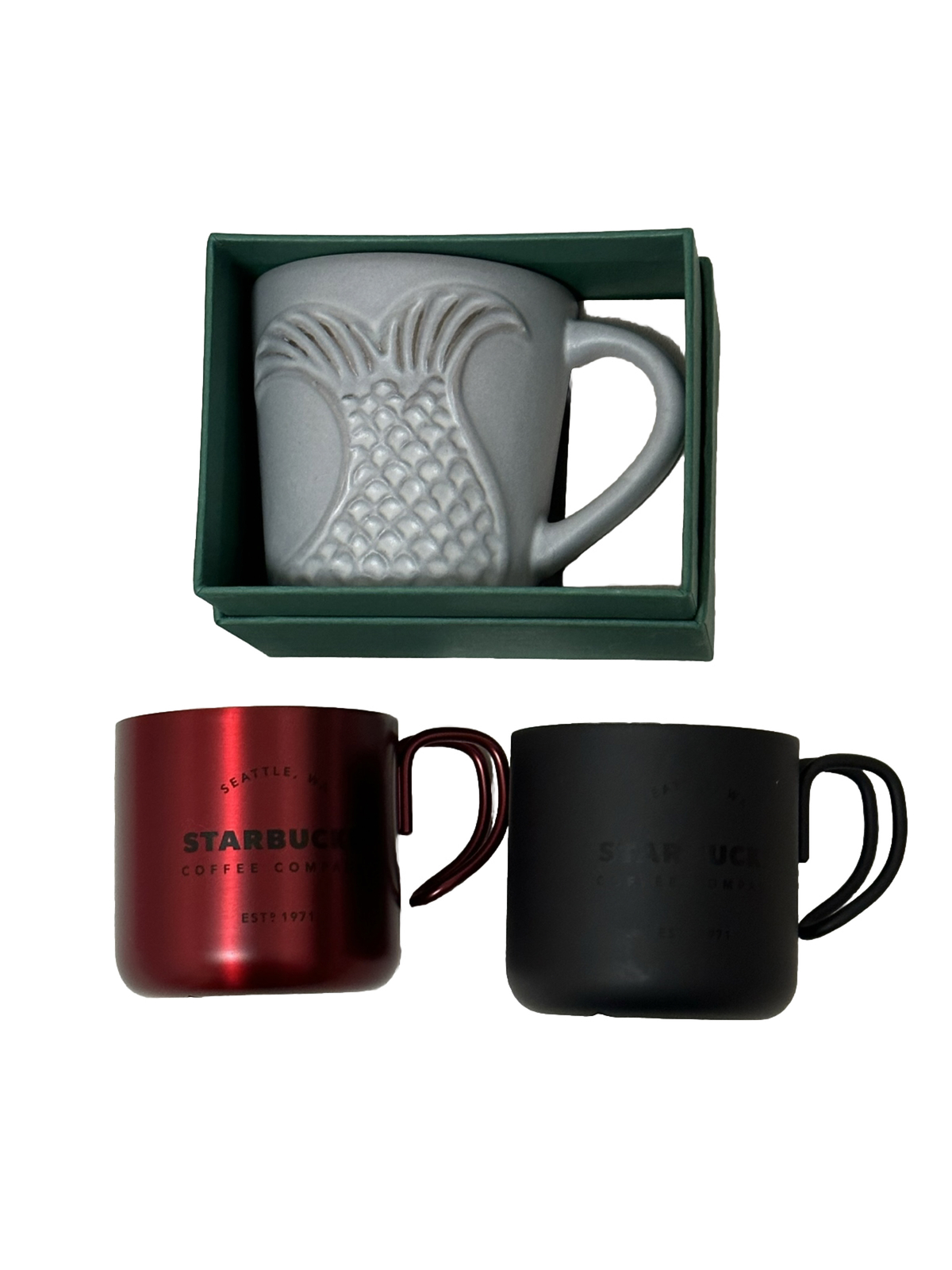 NEW Starbucks Espresso cup 3oz Demi Mug in Green Gift Box Lot Of 3 NWT