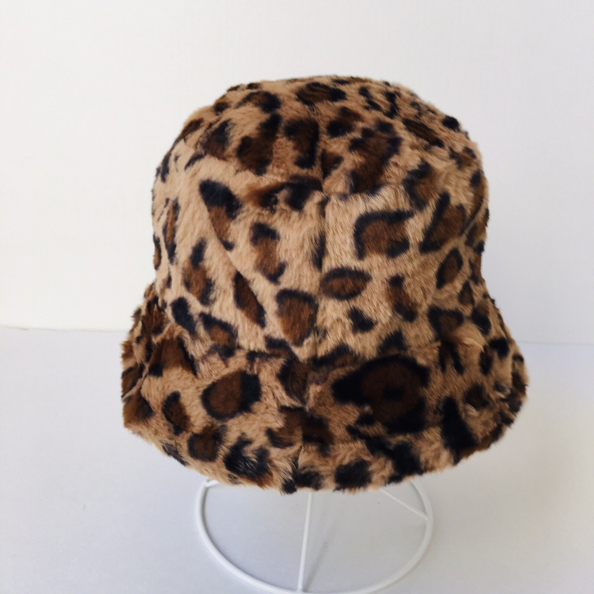Women Leopard Print Faux Fur Hat One Size Brown E1-456 | eBay display picture 3