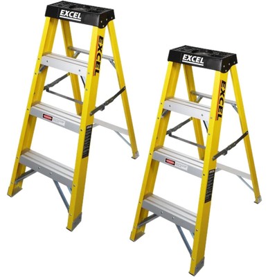 Stehleiter Excel 3 Stufen 1,03 m Fiberglas stabil robust robust rutschfest UK