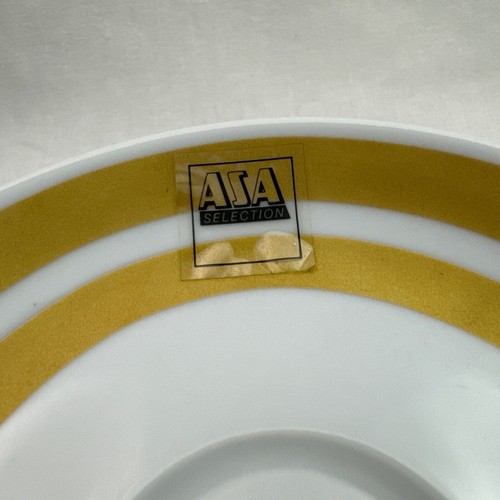 ASA Selection Germany White w/Gold Stripe Porcelain Saucers 5 3/8" Dia. Set of 2 - Picture 6 of 6