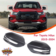 For Toyota Hilux 2015-2024 Matte Black Side Door Mirror Cover Trim Accessories