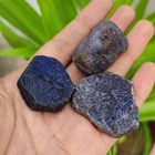 Natural 590 Ct Certified African Uncut Blue Sapphire Rough Gemstone 3Pcs Lot