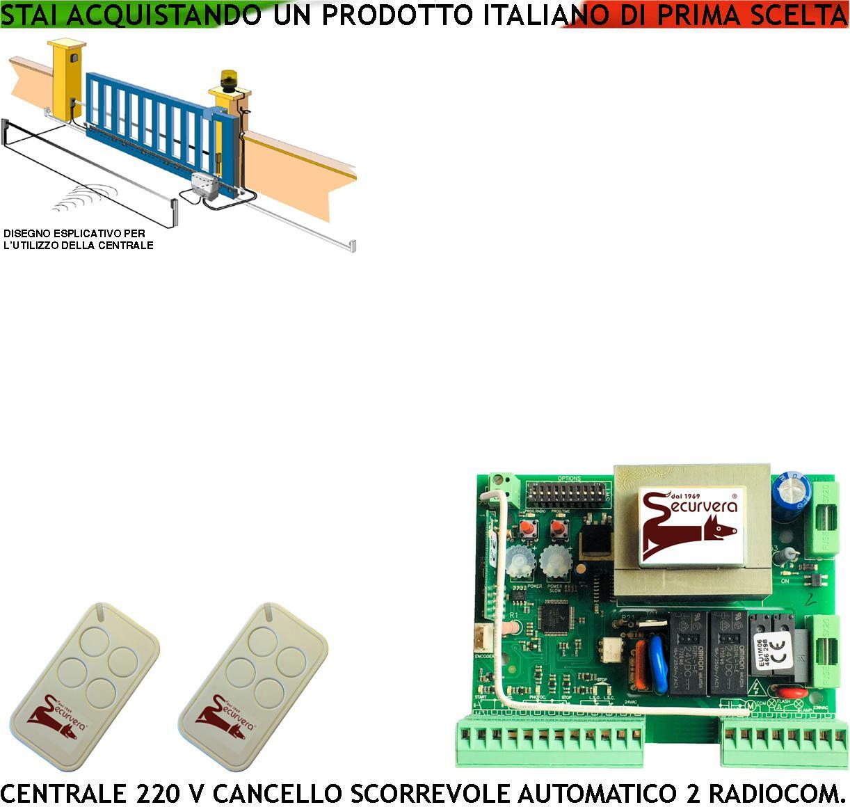 Scheda Comando Fadini Elpro 220V con 2 Radio Vix 53 | Kit Automazione