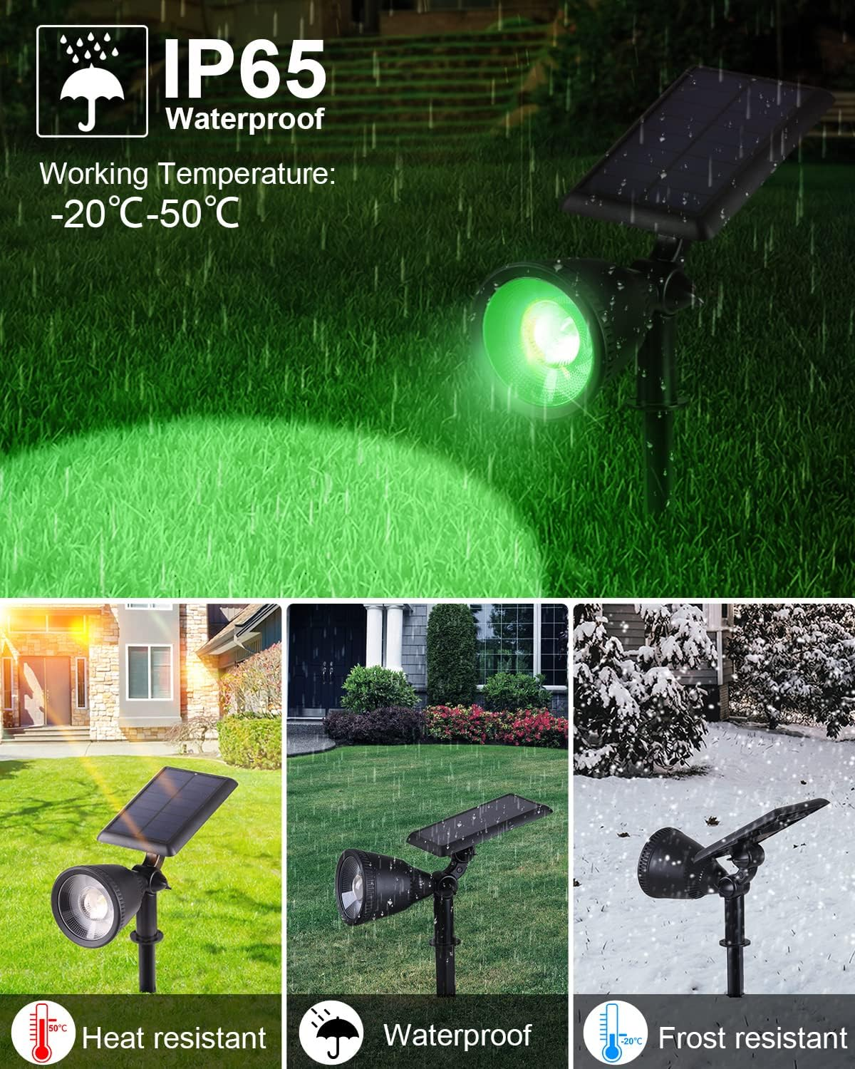 Faretti Solari Esterno 56 LED - 3 Modalità Luminosità, IP65 Impermeabile, Per Giardino E Cortile - Foto 5