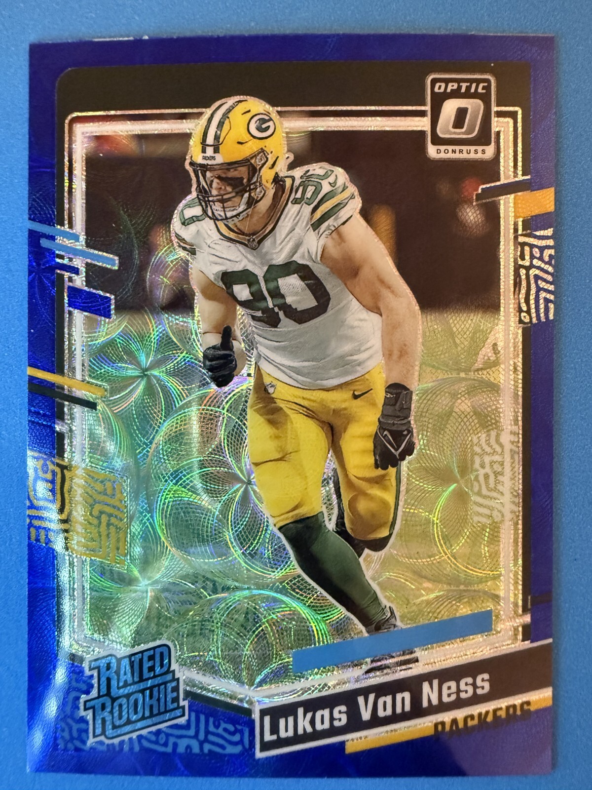 2023 Panini Donruss Optic Rated Rookie Lukas Van Ness #240 Blue Scope Prizm (RC)