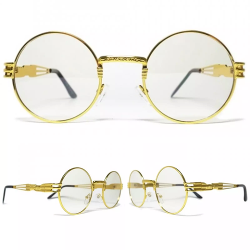 Sunglasses Men Shades Round Gold Frame Hip Hop Style Retro New Model Eye Glasses - Picture 38 of 43