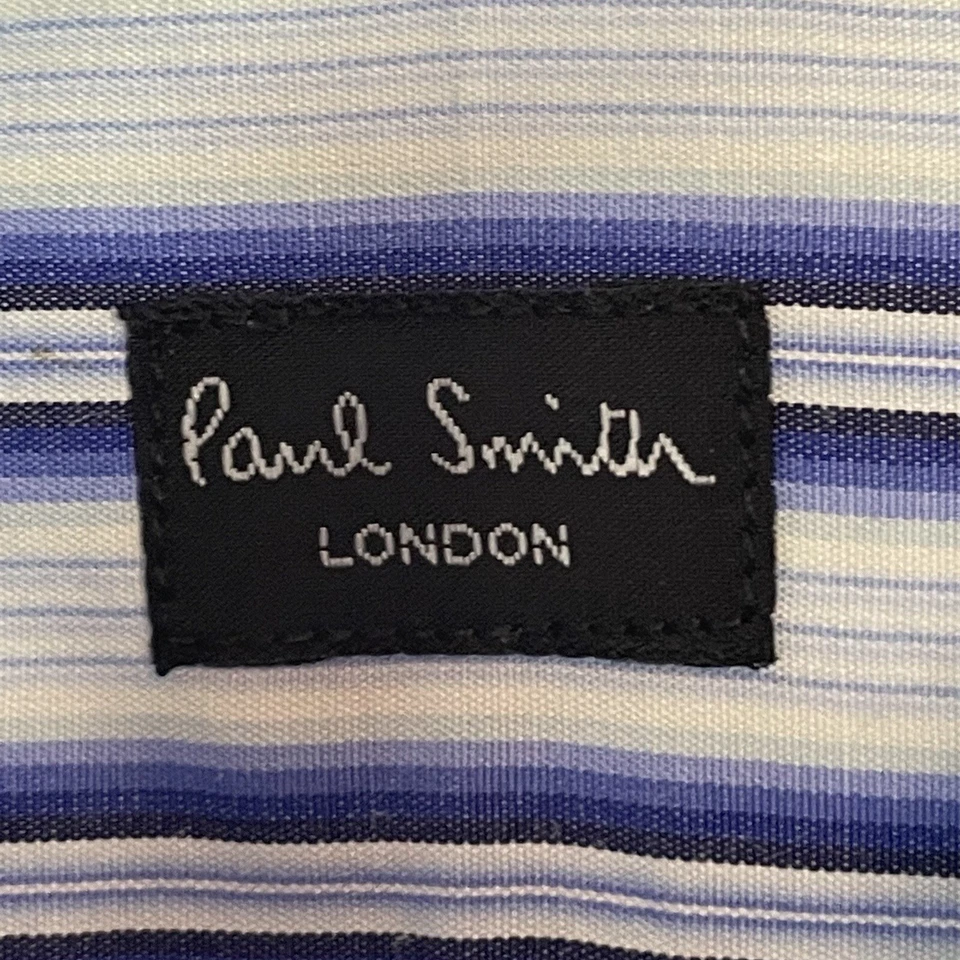 Camisa Paul Smith London The Byard Puño Francés Azul Blanco Rayas 16/41 Italia Foto 4 de 4