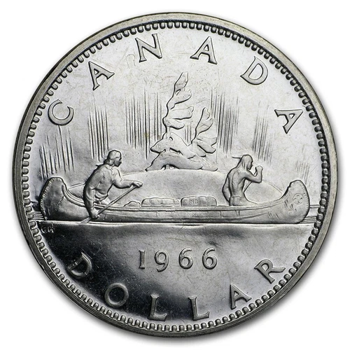 1966 Canadian Silver Dollar Coins 80% $1