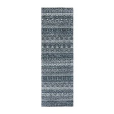 2'7"x8' Gray Hand Knotted Kohinoor Herrita Shiny Wool Runner Oriental Rug R76020