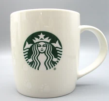 STARBUCKS~2020 Hidden Paw Prints White Mermaid Logo Coffee Mug 12 oz