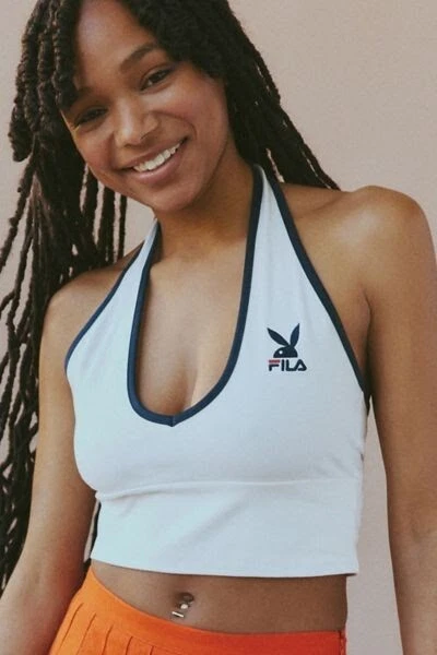 marathon Grønne bønner Flock NWT FILA X Playboy Madeline Halter Top Cropped Rare Exclusive Ivory M MSRP  $35 | eBay