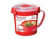 Image of Sistema 656ml Microwave Soup Mug Currys Medium Plastic Fast Stews Hot Drinks Cup