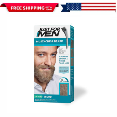 Just For Men Mustache and Beard Coloring for Gray Hair, M-10/15 Blond, 1 Pack