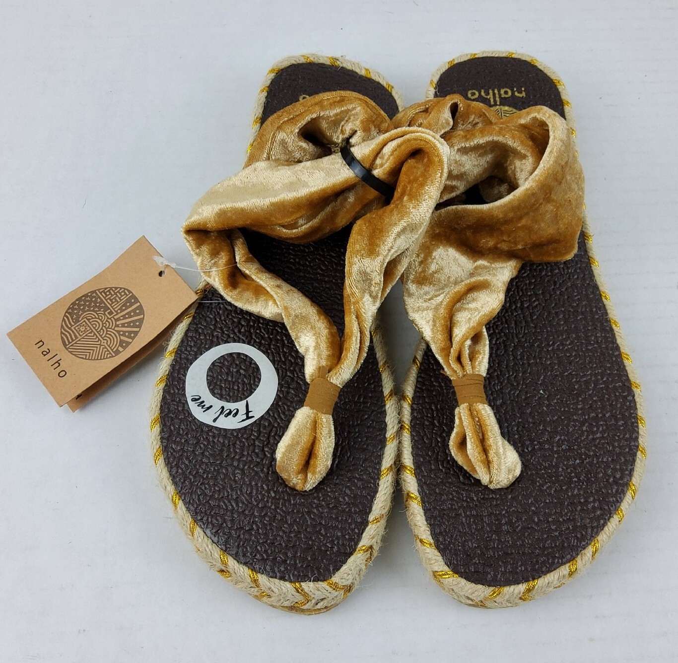 PANTOFOLA D’ORO Sandali Nalho Velvet Memory Foam Yoga espadrillas alla caviglia taglia 10 US 40 EU