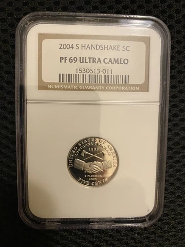 2004-S 5c Handshake Jefferson Nickel- PF69 Ultra Cameo-NGC Brown Label