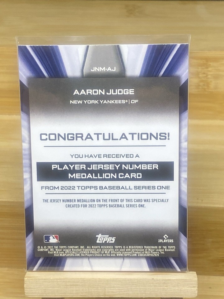 Aaron Judge 2022 Topps Jersey Number Medallion JNMAJ New York Yankees eBay