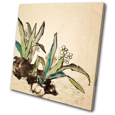 Floral Flowers Paint Style SINGLE CANVAS WALL ART Picture Print VA