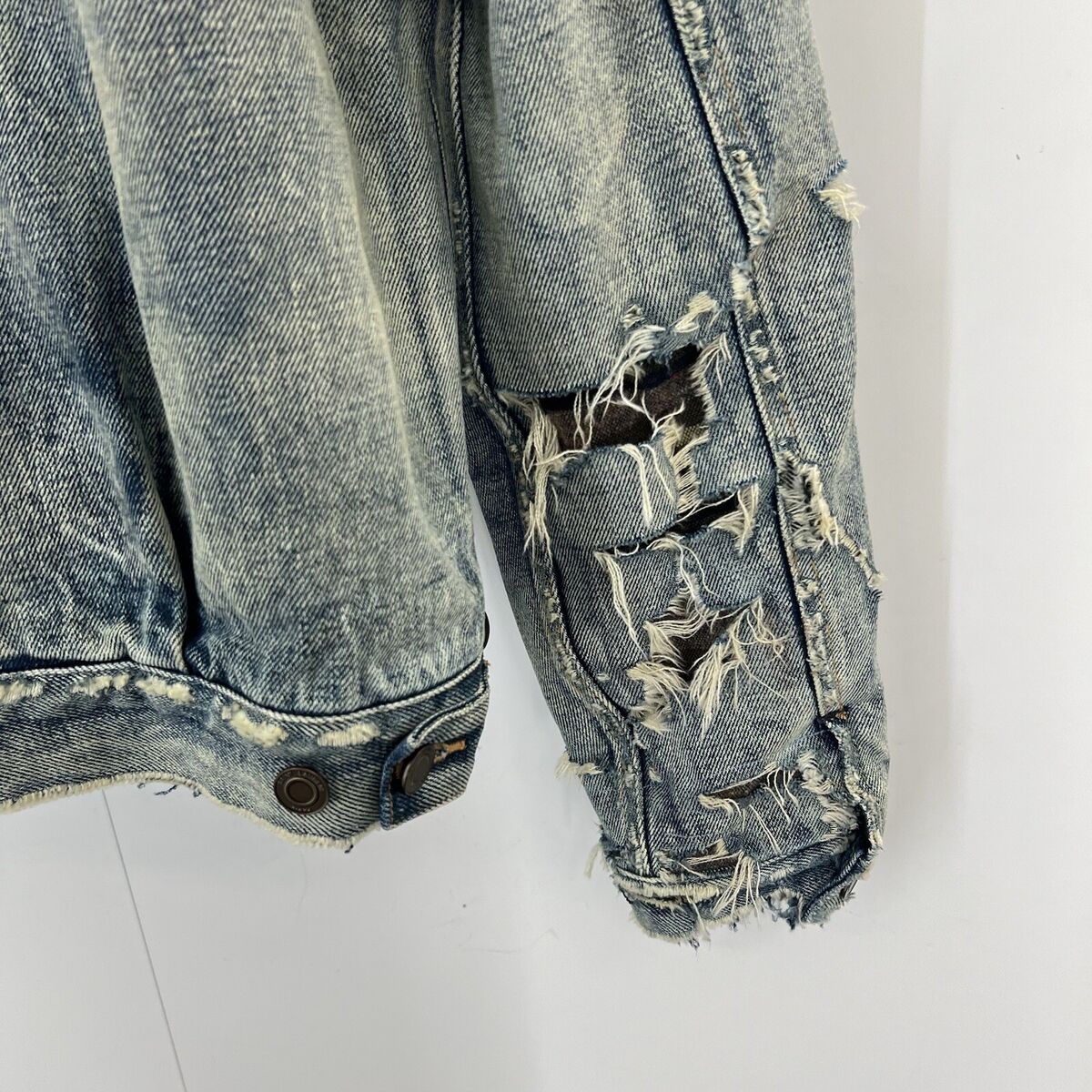 Saint Laurent Destroyed Denim Jacket In All Sizes | eBay Saint Laurent Destroyed Denim Jacket In All Sizes | eBay