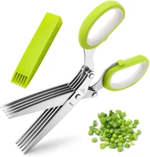 Herb Scissors, X-Chef Multipurpose 5 Blade Kitchen Herb Shears Herb Cutter with 