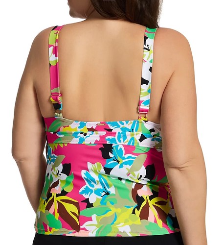 Anne Cole L136304 Multi Floral O-Ring Printed Tankini Top Women's Size 16W - Bild 3 von 3