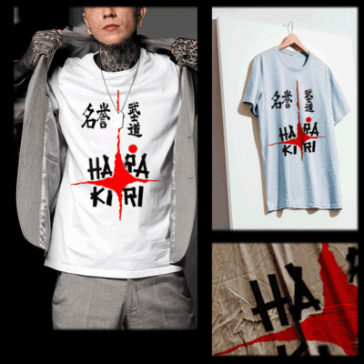 Samurai T-Shirt Bushido Code Japanese Warrior Sword Katana Kanji Ronin death tee
