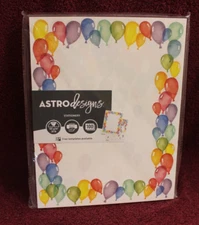 Astro Designs Stationery Watercolor Ballons 25 lb. - 2 Designs