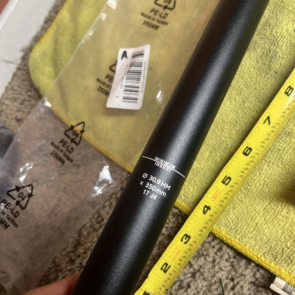 NUEVA tija de sillín Easton EA50 27,2 x 350 mm (10 mm de desplazamiento) negra EA50 ALEACIÓN tija de sillín Foto 4 de 4