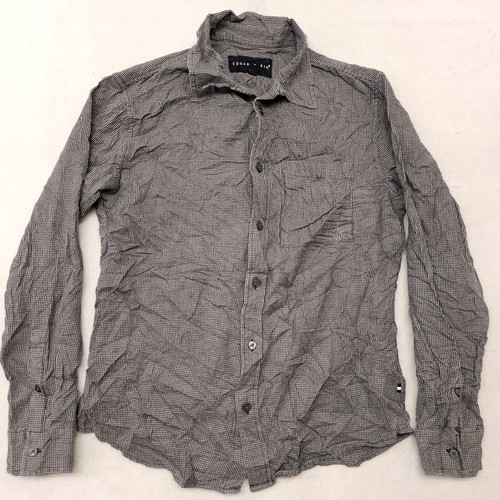 Edgar + Ash Flannel Long Sleeve Button Up Shirt Mens Size M Gray Black - Picture 2 of 10