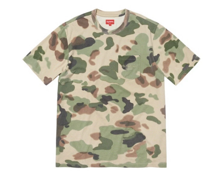 Tee shirt de poche teint Supreme SS20 camouflage taille S boîte logo bogo