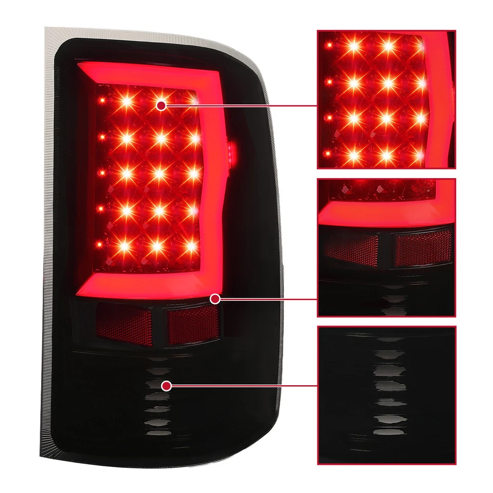 For GMC Sierra 1500 2500HD 3500HD 07-14 Black LED DRL Tail Lights Brake Lamps Foto 3 de 4