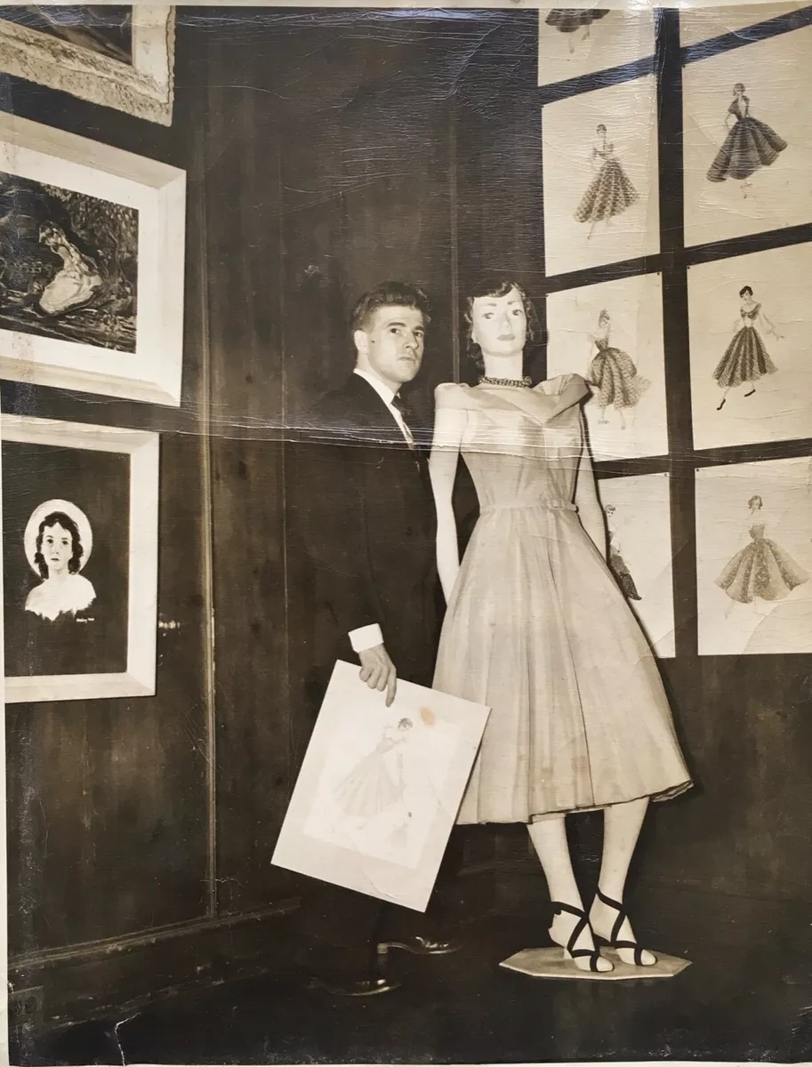 Vintage 50s Original Womens Fashion Photograph Designer Artist