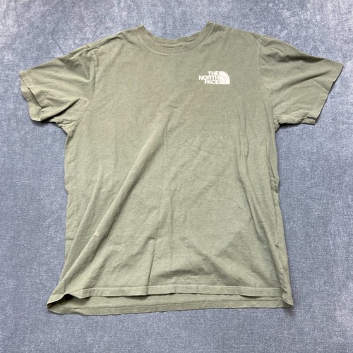 The North Face Never Stop Exploring T Shirt Men Large Olive Green Crew Neck Logo