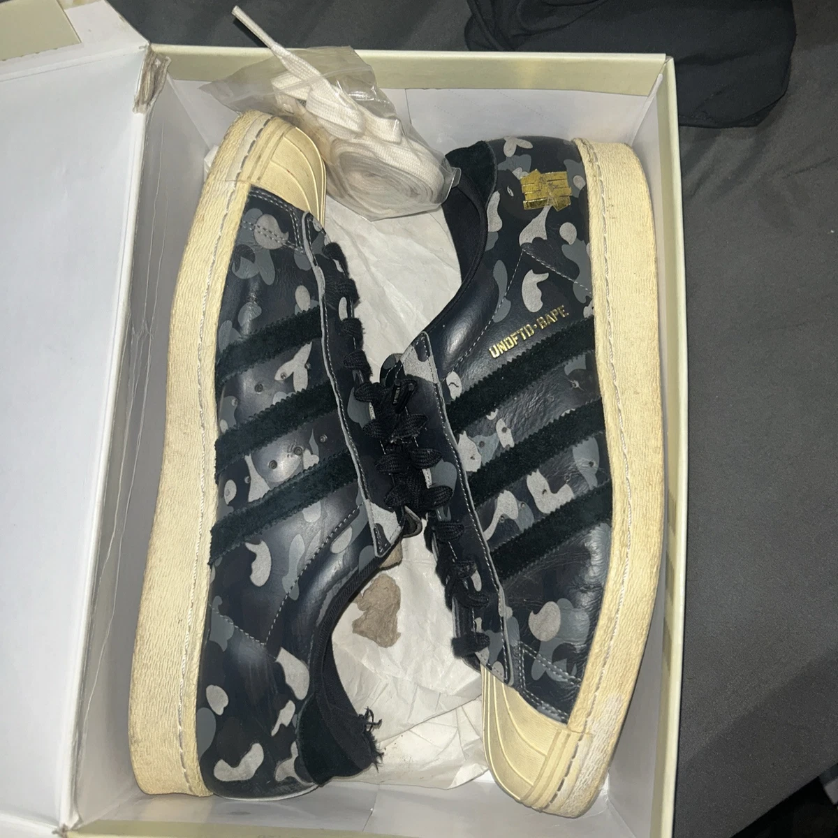 adidas Undefeated x A Bathing Ape x Superstars 80v Black | eBay