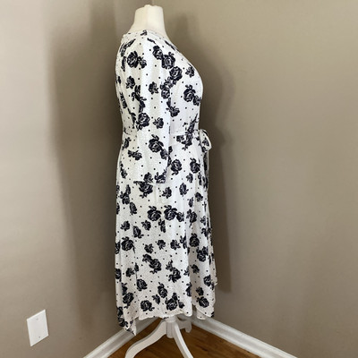 Lane Bryant White Black Floral 3/4 Sleeve Midi Pockets Fishtail Dress Size 20 | eBay Lane Bryant White Black Floral 3/4 Sleeve Midi Pockets Fishtail Dress Size 20 | eBay
