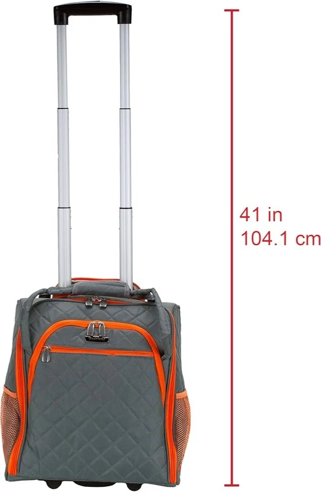 EQUIPAJE DE MANO ROCKLAND MELROSE VERTICAL CON RUEDAS DEBAJO DEL ASIENTO CARBÓN 16 PULGADAS Foto 2 de 4